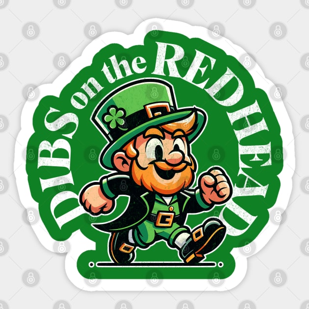 Funny Dibs On The Redhead Funny Leprechaun St Patricks Day Sticker by Yesteeyear